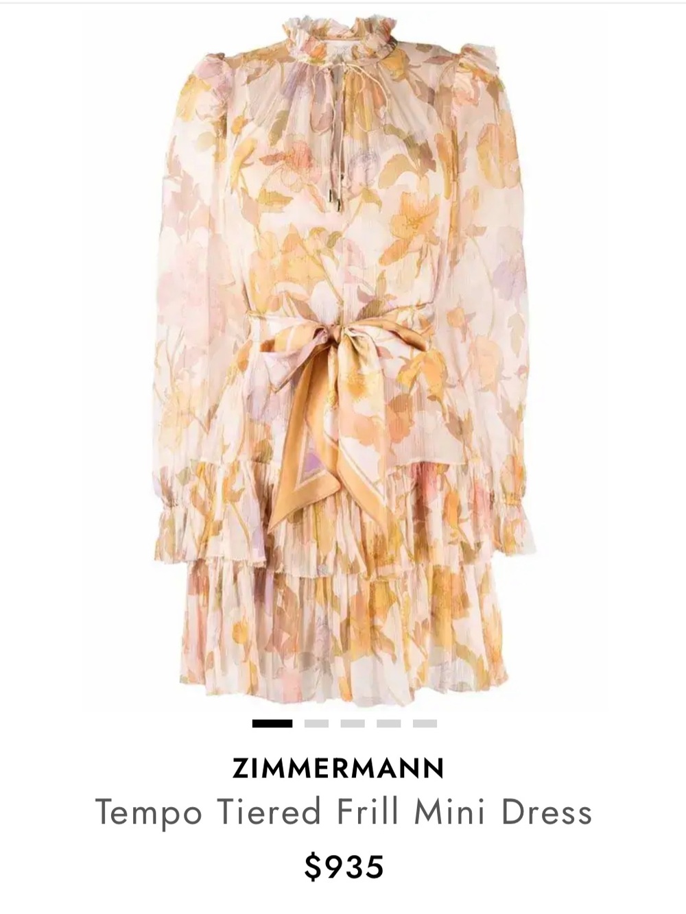 Zimmermann Tiered Sheer Frill Floral Mini Dress